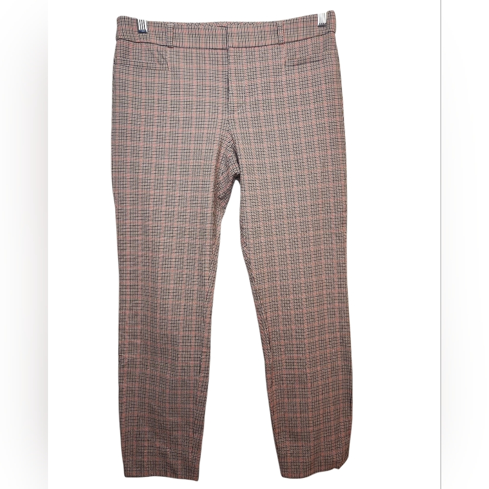 NWOT Banana Republic Curvy Sloan Women's Brown Pink Plaid Pants Size 6